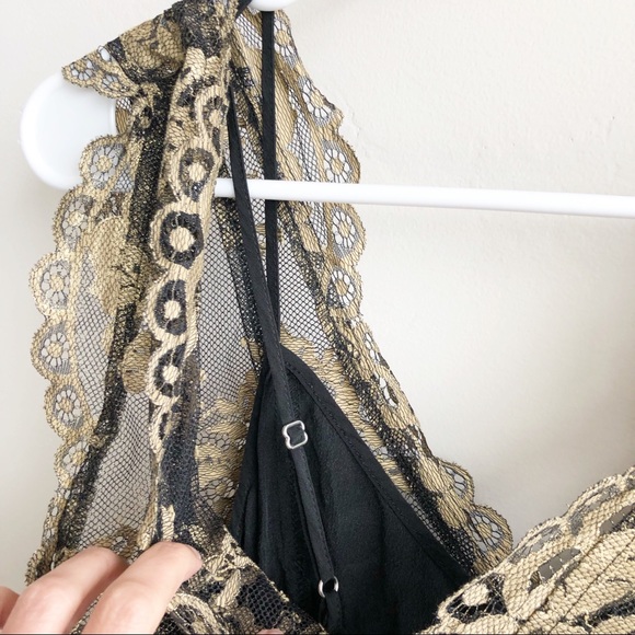 Madison Marcus Glimmer Deep V Dress In Metallic - Picture 4 of 8